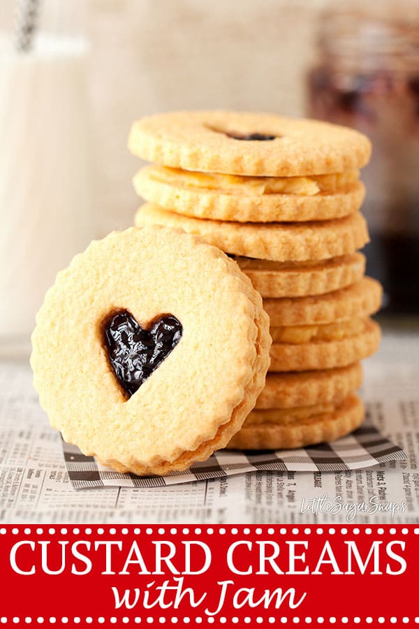 Custard Creams Biscuits with a Jammie Centre Littlesugarsnaps
