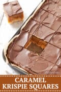 Millionaires Caramel Rice Krispie Squares - pinterest image