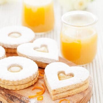 Orange Caramel Linzer Cookies