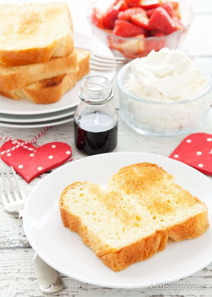 Slice of toasted brioche on a plate