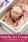Nutella Ice Cream with Blackberry Ripple - image for Pinterest