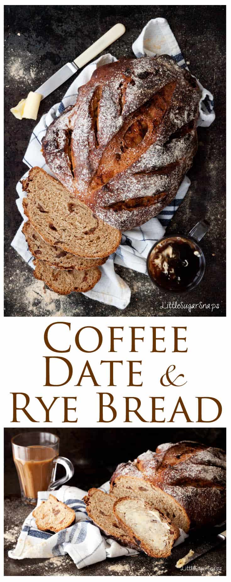Homemade Coffee Date Rye Bread is worth taking your time over. Enjoy it fresh and thickly sliced. A dab of butter is all it needs. This combination of sweet dates, bitter coffee and sour rye makes a great simple breakfast.