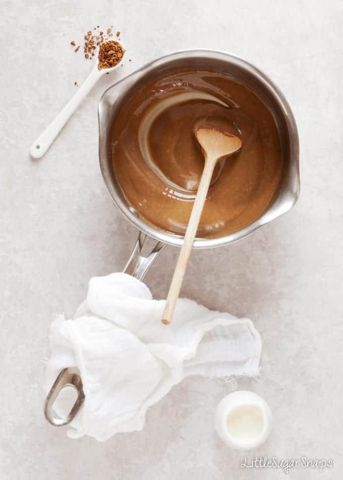 Caramel in a saucepan