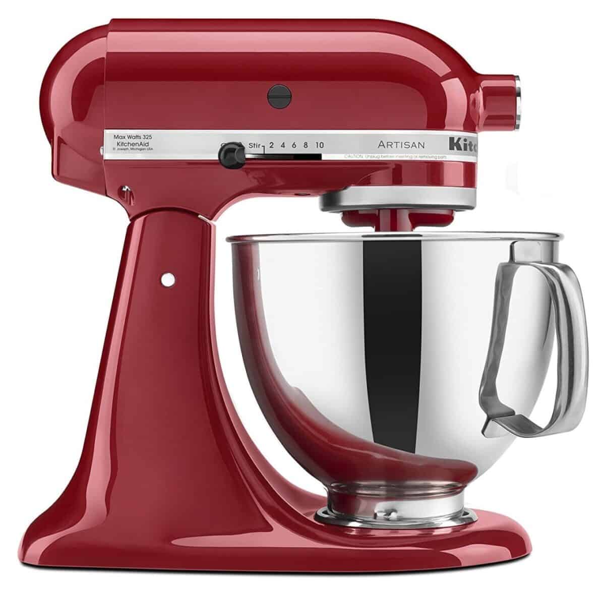 kitchenaid mixer in red