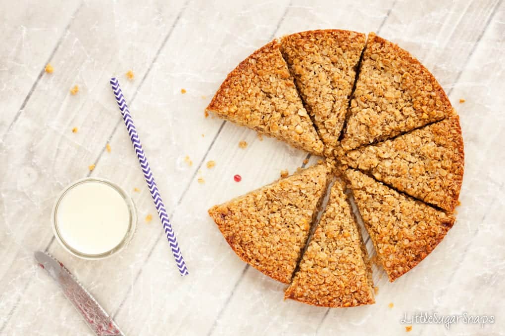 Peanut Butter Flapjack arranged in a circle with one slice missing