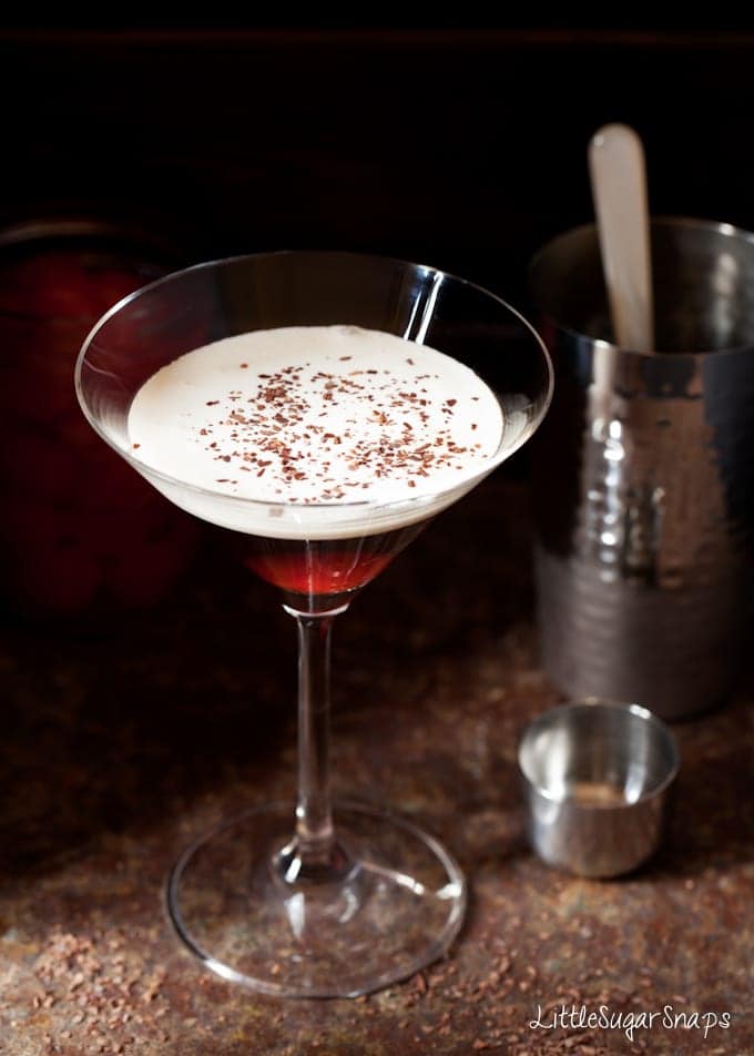 Bourbon Black Forest Cocktail with cream float