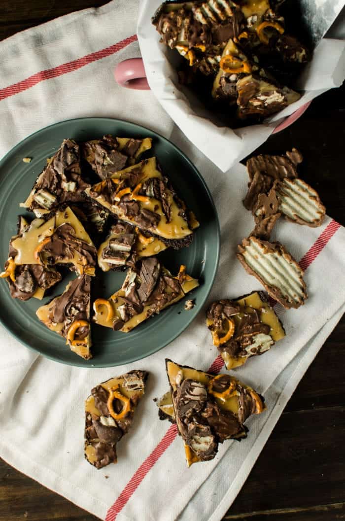 Toffee brittle with chocolate brownie