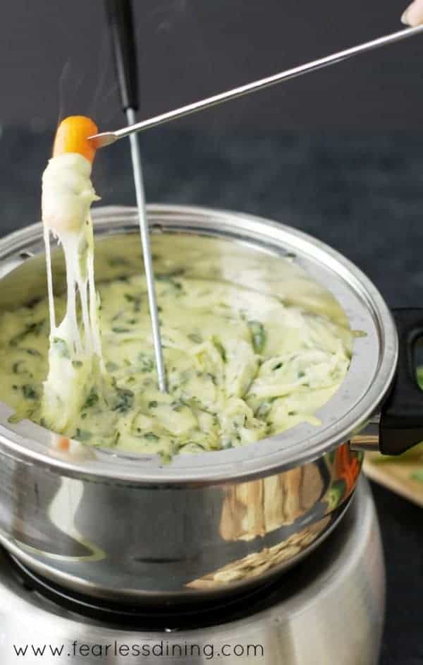 Spinach and leek fondue