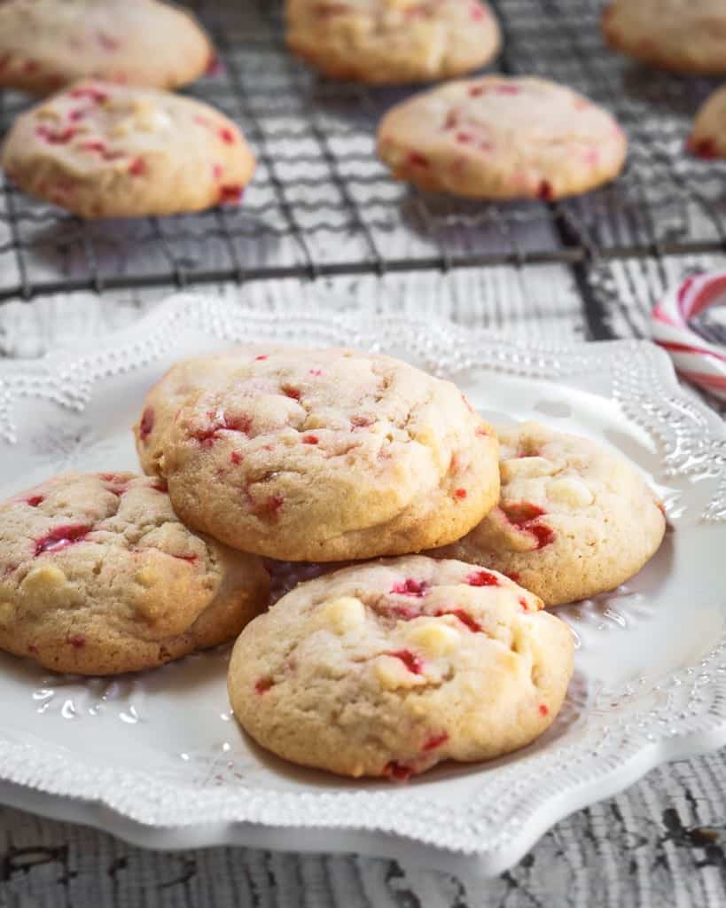 White chocolate and peppermint cookies