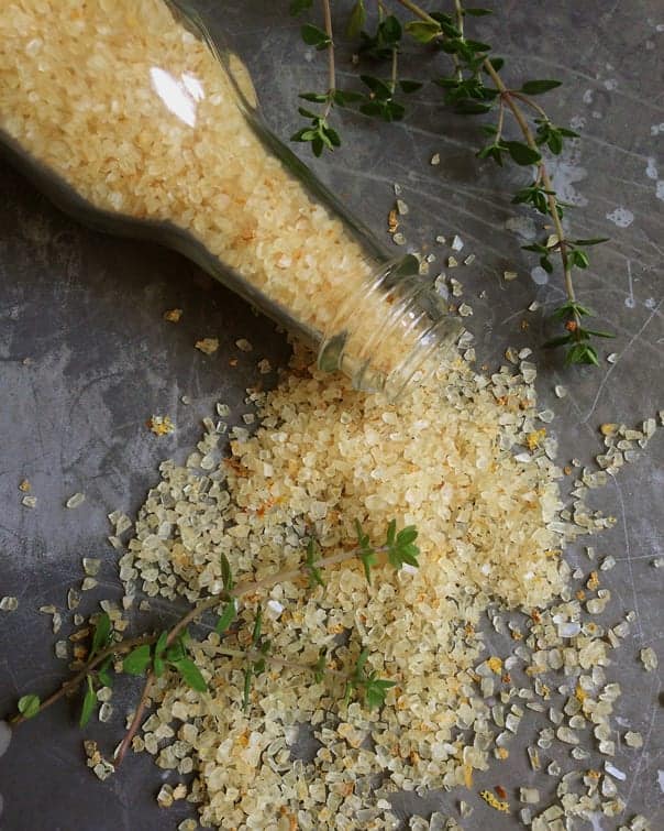 Orange infused sea salt crystals