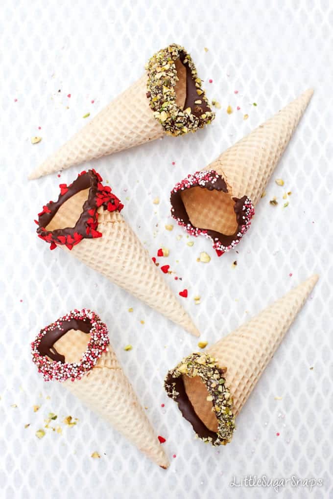 Chocolate Dipped Ice Cream Cones