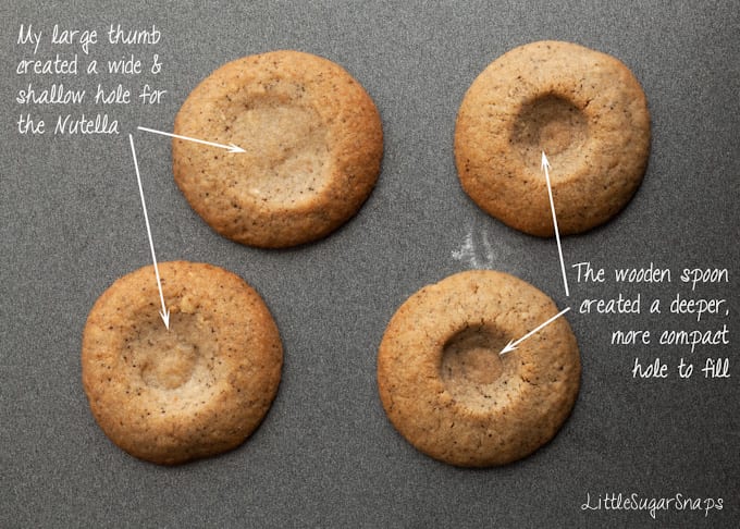 Process shot to show difference between two cookies