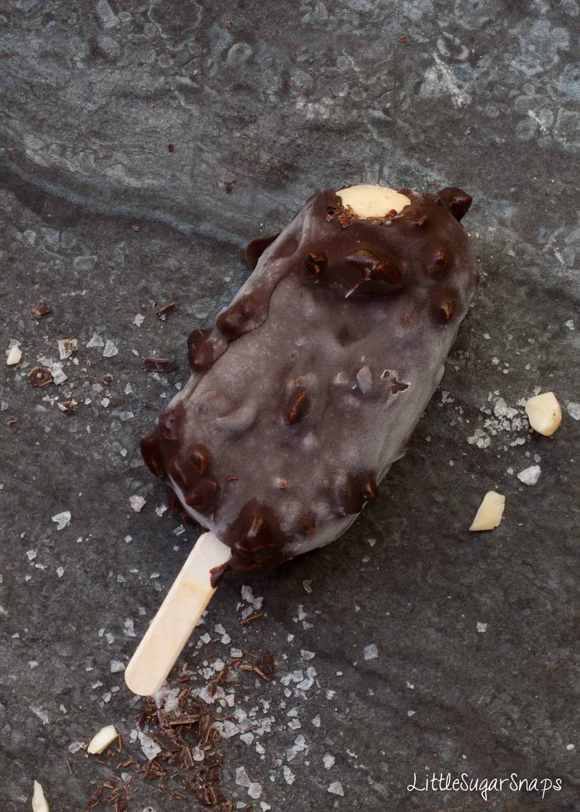 A bitten into Ice Cream Bar