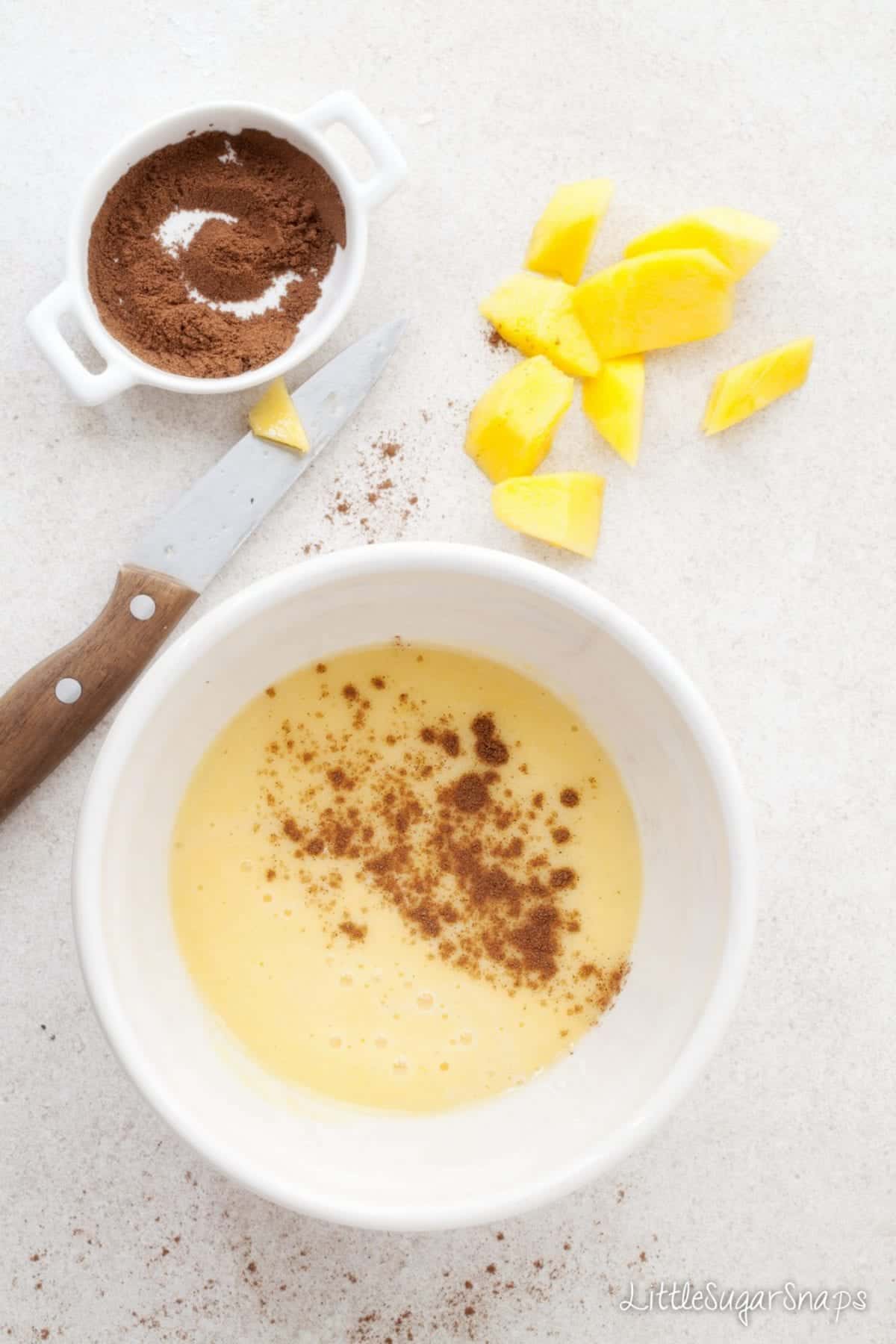 Vegan French toast batter in a bowl