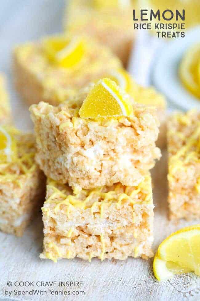 Lemon rice krispie treats