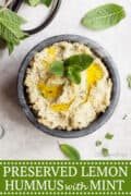 preserved lemon hummus with mint - image for pinterest