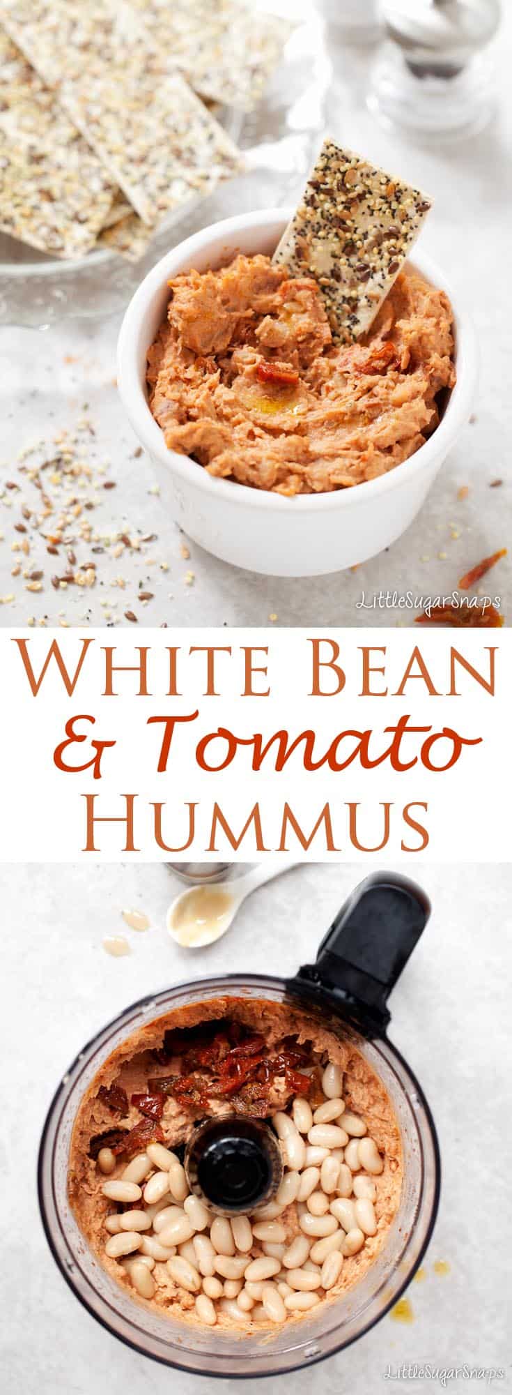 White Bean Dip with Sundried Tomato Littlesugarsnaps