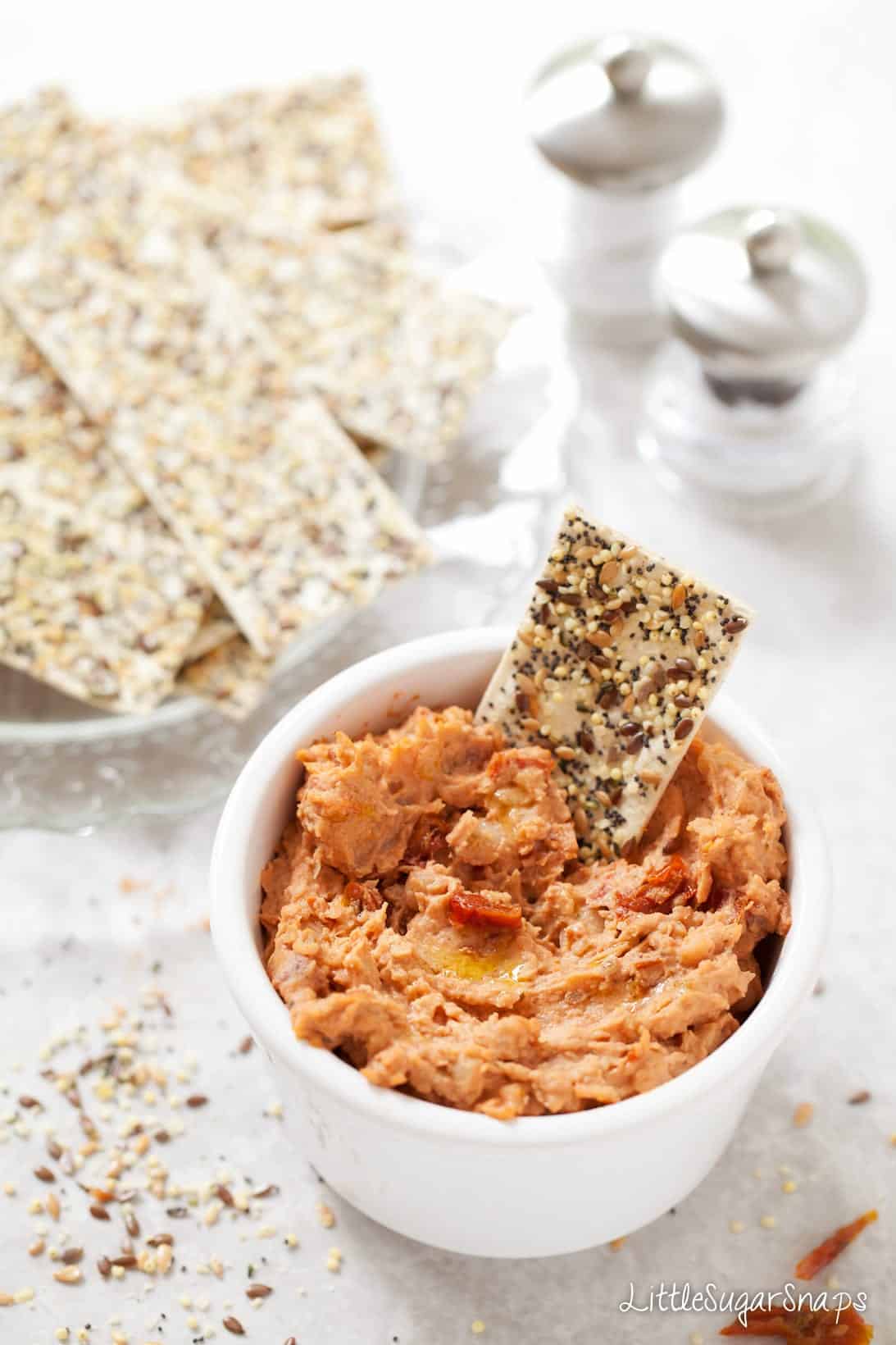 White Bean Dip with Sundried Tomato Littlesugarsnaps