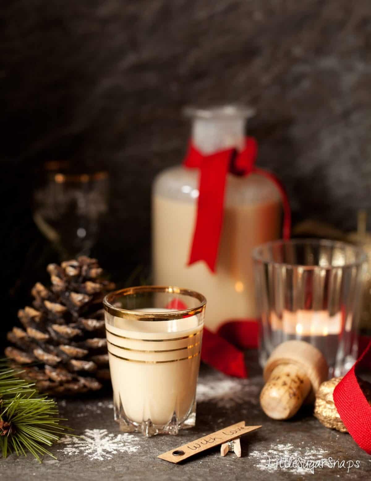 White Chocolate Liqueur in a small glass.