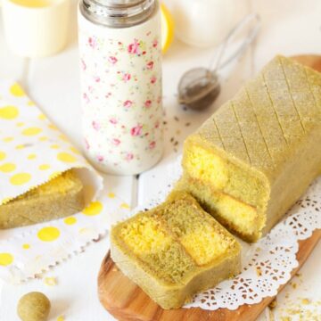 Pistachio Lemon Battenberg Cake