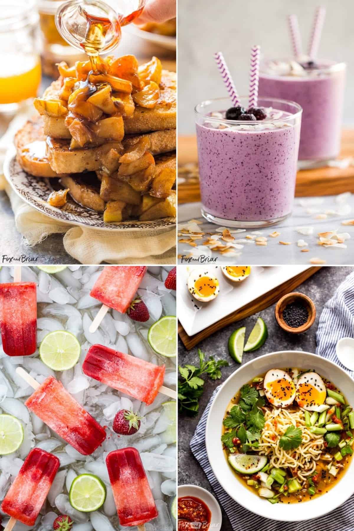 Collage of food images.