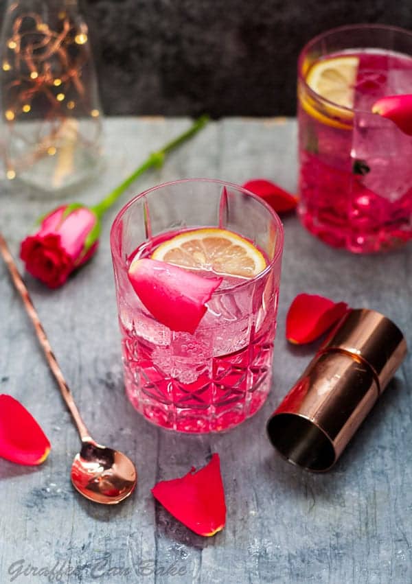 Rose vodka tonic.