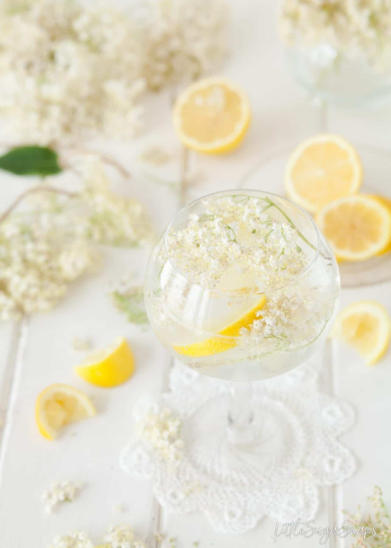 Summer Gin and Tonic with Elderflower & Lemon