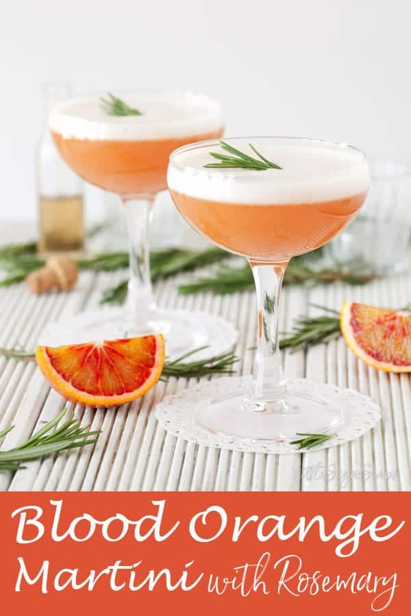 Blood Orange Martini with rosemary & campari #bloodorangemartini #bloodorangecocktail #bloodorangerosemary #bloodorangedrink #bloodorange #bloodorangecampari