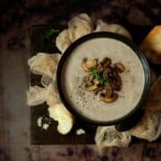 Mushroom thyme Blue Cheese Soup