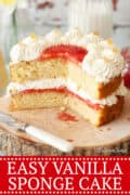 EASY VANILLA SPONGE CAKE - Pinterest image