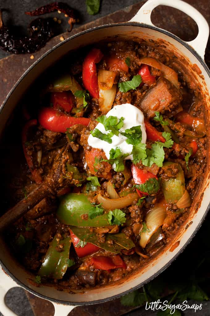 Vegetarian Rogan Josh with Black Lentils & Aubergine - Littlesugarsnaps