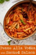 Penne Alla Vodka with Smoked Salmon - pinterest image