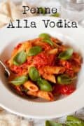 Penne Alla Vodka with Smoked Salmon image for pinterest