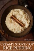 Quick Stovetop Rice Pudding - image for pinterest