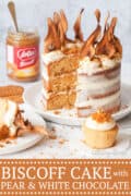 Biscoff and Pear cake recipe with white chocolate mascarpone frosting