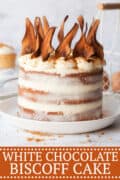 Naked Biscoff Cake with pear wafers - pinterest image