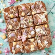 Brown Butter Blondies with Coconut and mini eggs