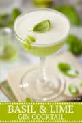 BASIL & LIME GIN COCKTAIL - pinterest image