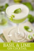 BASIL & LIME GIN COCKTAIL - pinterest image