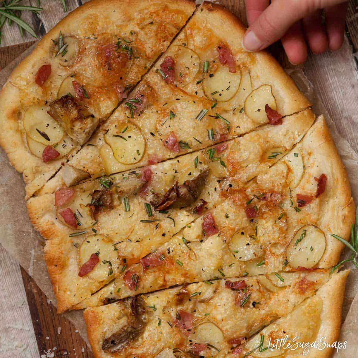 Pizza Bianca (White Pizza) with Potato &amp; Camembert - Little Sugar Snaps