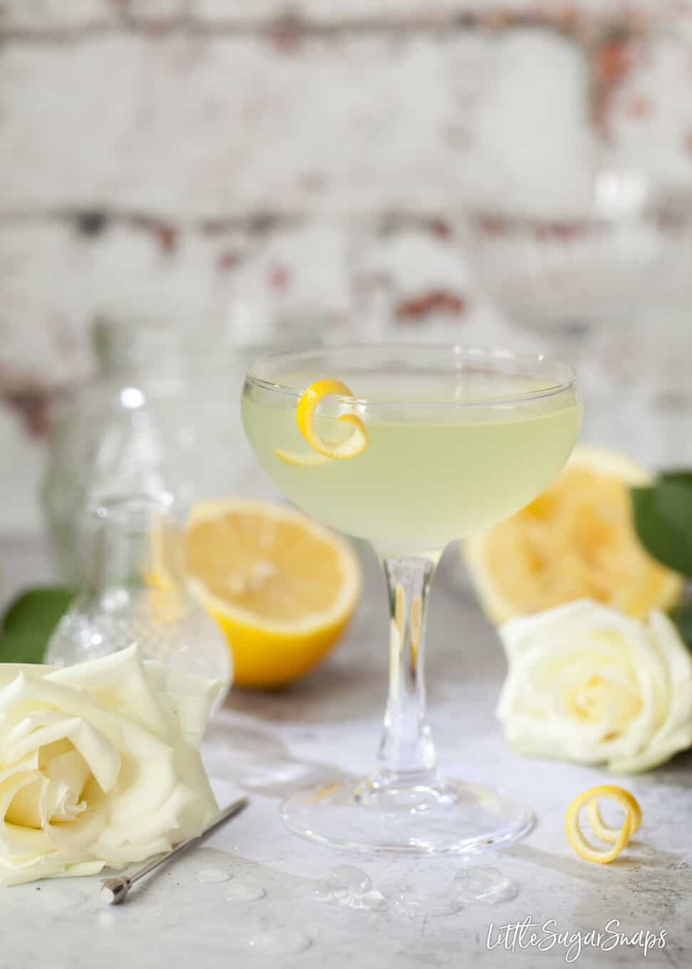 Classic Spring Feeling made with gin, lemon juice and green chartreuse.