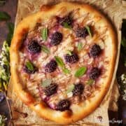 Sweet Pizza with mascarpone & blackberry