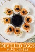 Caviar Devilled Eggs - pinterest image