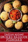 Indian Spiced Smoked Haddock Fishcake - Pinterest image