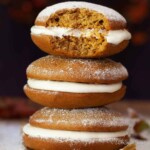 Close up of pumpkin whoopie pies - featured image.