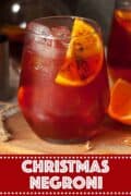 Christmas negroni with text overlay