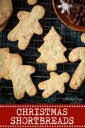 embossed Christmas cookies with text overlay