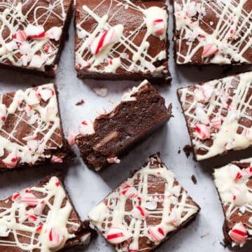 Candy cane brownies with after eight mint centre - featured image