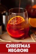 Christmas Negroni with text overlay