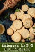 embossed shortbread cookies with text overlay